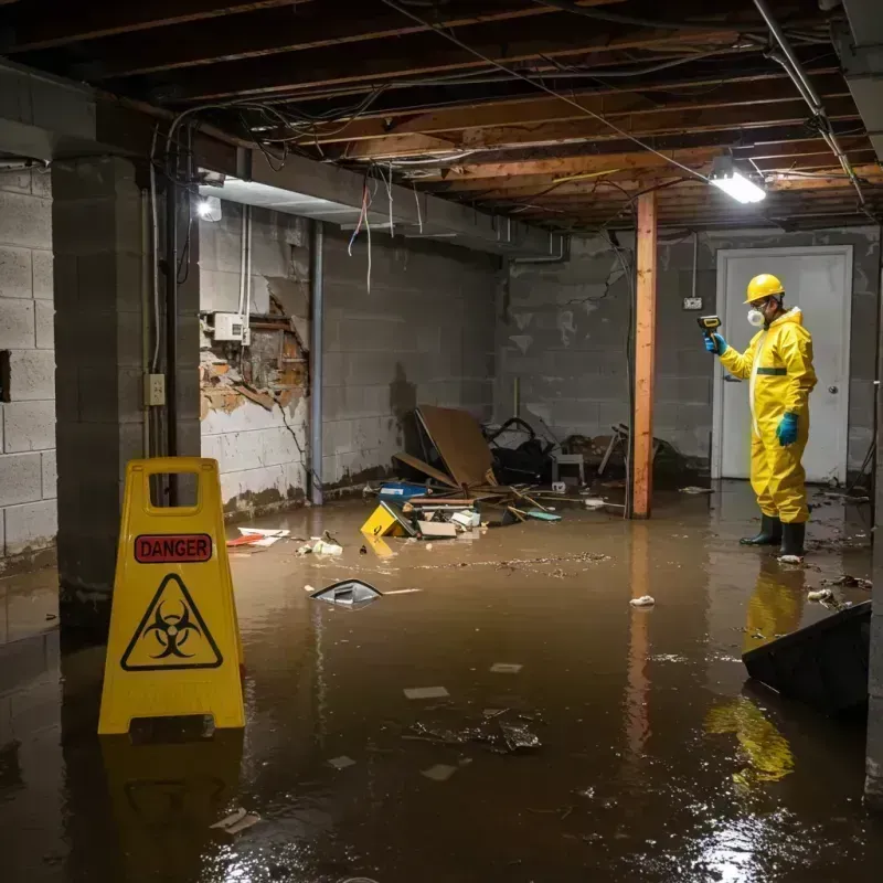 Flooded Basement Electrical Hazard in Taylorville, IL Property