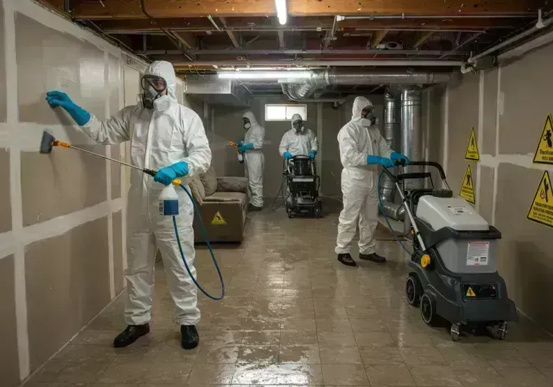 Basement Moisture Removal and Structural Drying process in Taylorville, IL